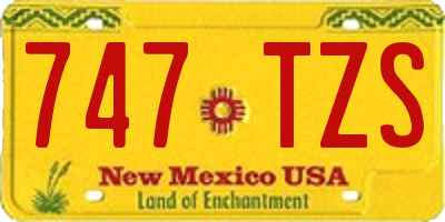 NM license plate 747TZS