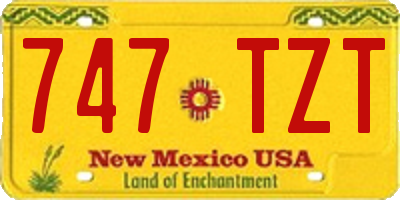 NM license plate 747TZT