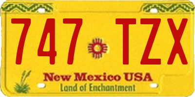 NM license plate 747TZX