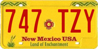 NM license plate 747TZY