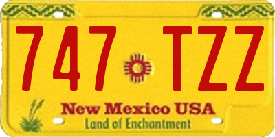 NM license plate 747TZZ