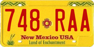 NM license plate 748RAA