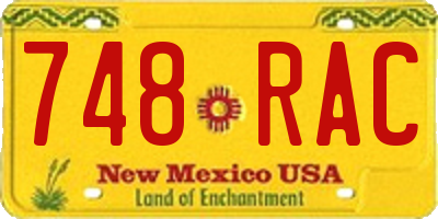 NM license plate 748RAC