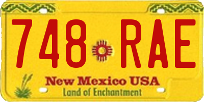 NM license plate 748RAE