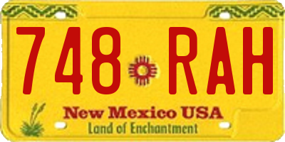 NM license plate 748RAH