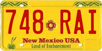 NM license plate 748RAI