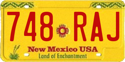 NM license plate 748RAJ