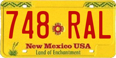 NM license plate 748RAL