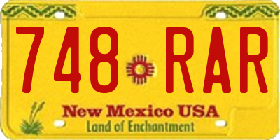 NM license plate 748RAR