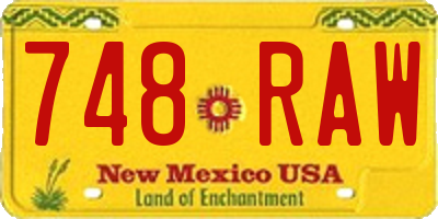 NM license plate 748RAW