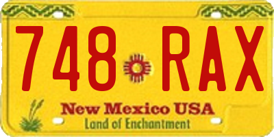 NM license plate 748RAX