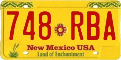 NM license plate 748RBA