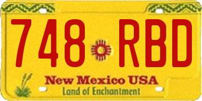 NM license plate 748RBD