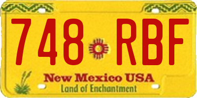 NM license plate 748RBF