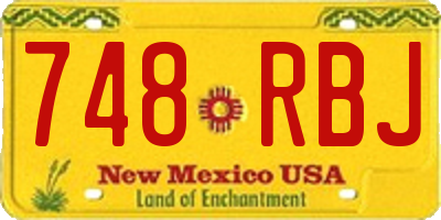 NM license plate 748RBJ