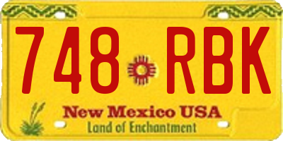NM license plate 748RBK