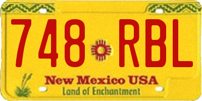 NM license plate 748RBL