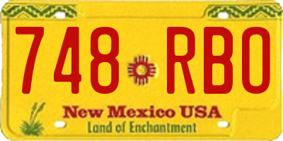 NM license plate 748RBO