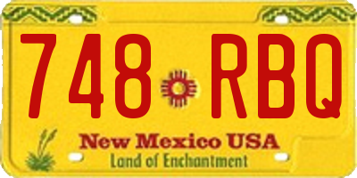 NM license plate 748RBQ
