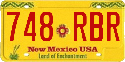 NM license plate 748RBR
