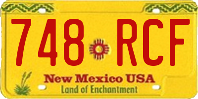 NM license plate 748RCF