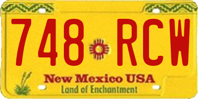 NM license plate 748RCW