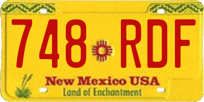NM license plate 748RDF