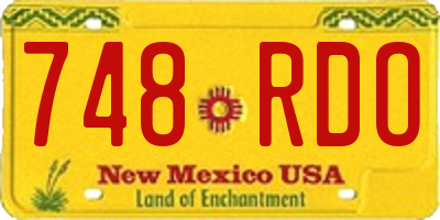 NM license plate 748RDO