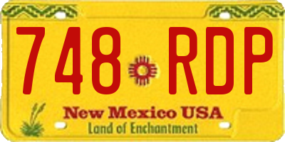 NM license plate 748RDP