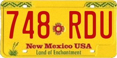 NM license plate 748RDU