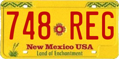 NM license plate 748REG