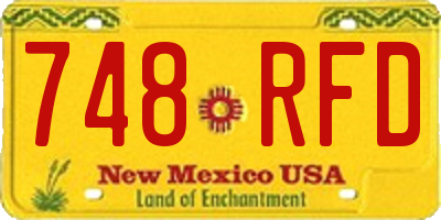 NM license plate 748RFD