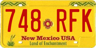 NM license plate 748RFK