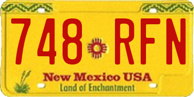 NM license plate 748RFN