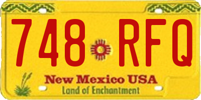 NM license plate 748RFQ