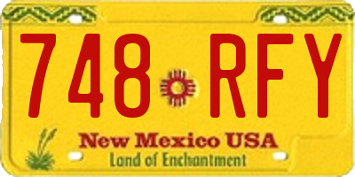 NM license plate 748RFY