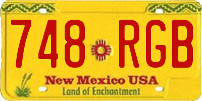 NM license plate 748RGB