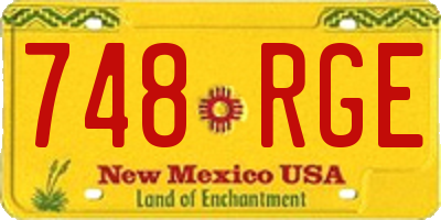 NM license plate 748RGE