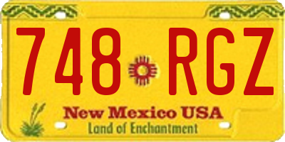 NM license plate 748RGZ