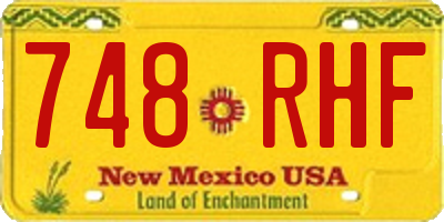 NM license plate 748RHF