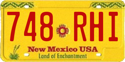 NM license plate 748RHI