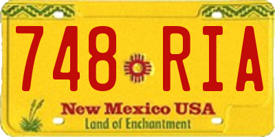 NM license plate 748RIA