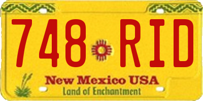 NM license plate 748RID