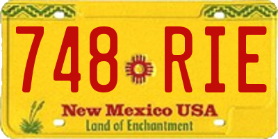 NM license plate 748RIE