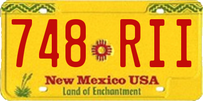 NM license plate 748RII