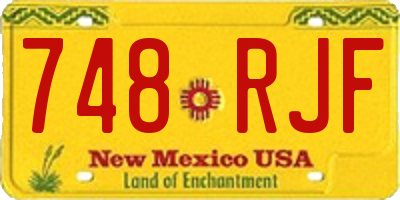 NM license plate 748RJF