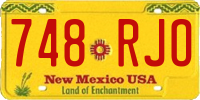 NM license plate 748RJO