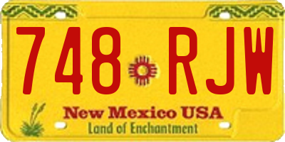 NM license plate 748RJW