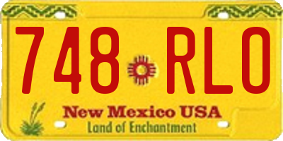 NM license plate 748RLO