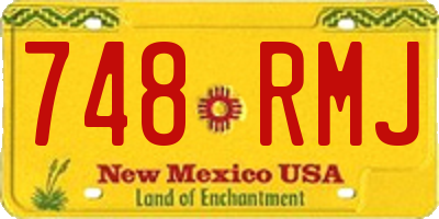 NM license plate 748RMJ